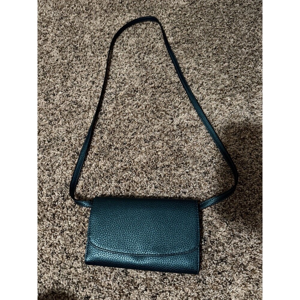 A New Day Teal Metallic Crossbody Wallet Purse Phone Bag Card Holder